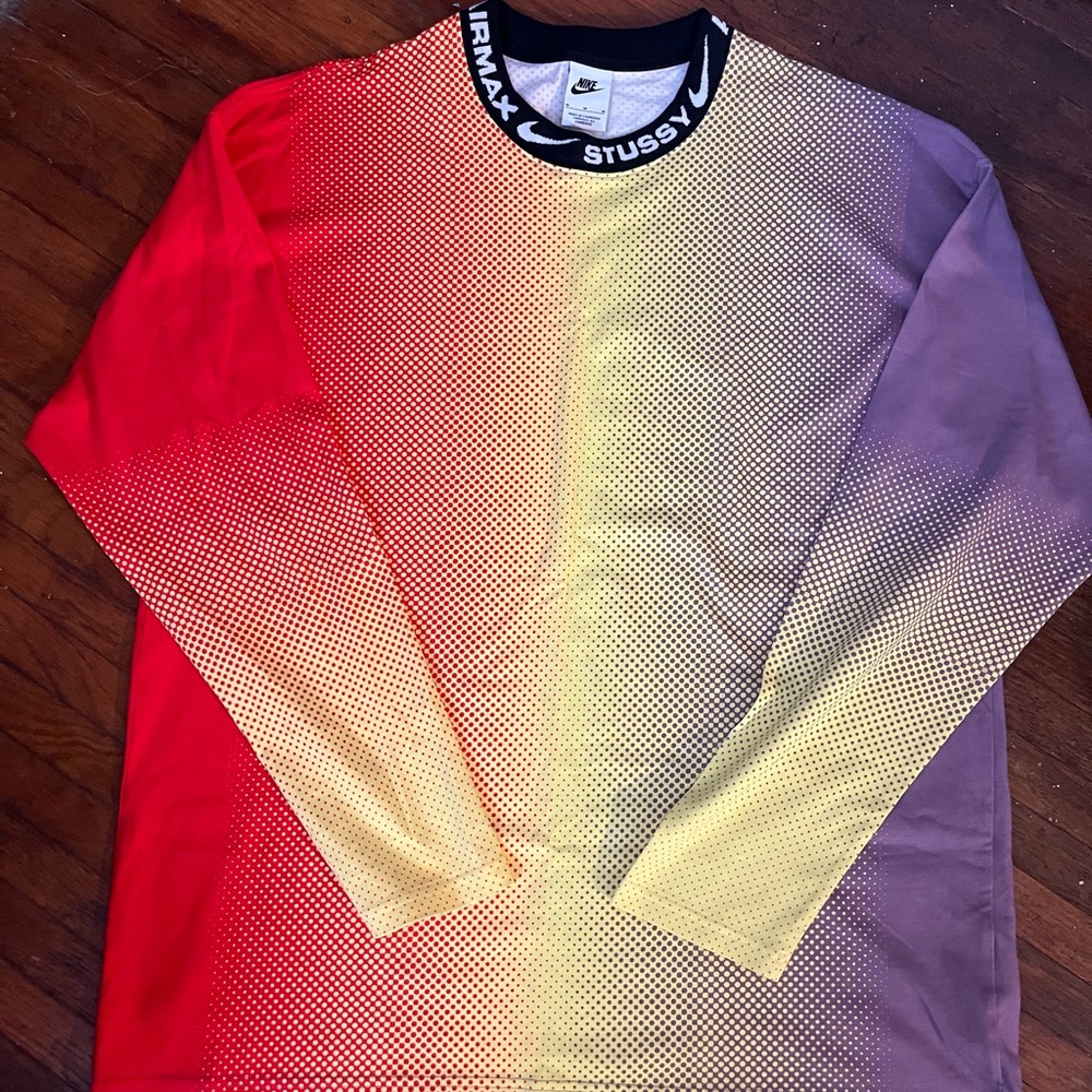 Nike Air Max Stussy Red Yellow Purple Long Sleeve Tee